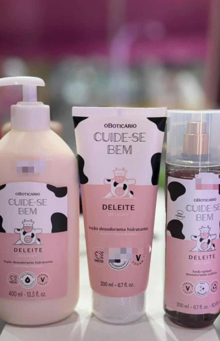 🥛💖 Kit De Leite – Body Splash 200ml + Loção Hidratante 200ml + Loção Hidratante 400ml